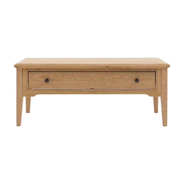 Malvern Coffee Table with Drawer – Natural Oak
