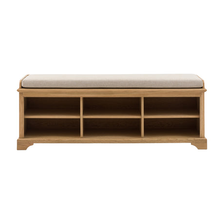 Malvern Hall Storage Bench with Cushion – Natural Oak