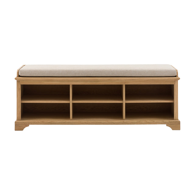 Malvern Hall Storage Bench with Cushion – Natural Oak