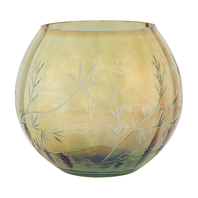 Floral Etched Iridescent Tealight Holder