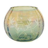Floral Etched Iridescent Tealight Holder