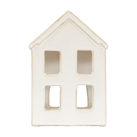 Ceramic House Tealight Holder – White