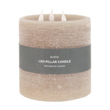 Rustic LED Pillar Candle 3 Wick with Remote Control