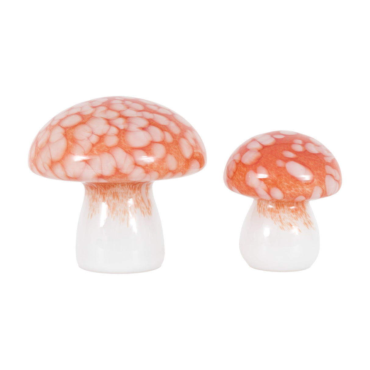 Confetti Glass Mushroom Ornaments Set of 2 – Burnt Orange