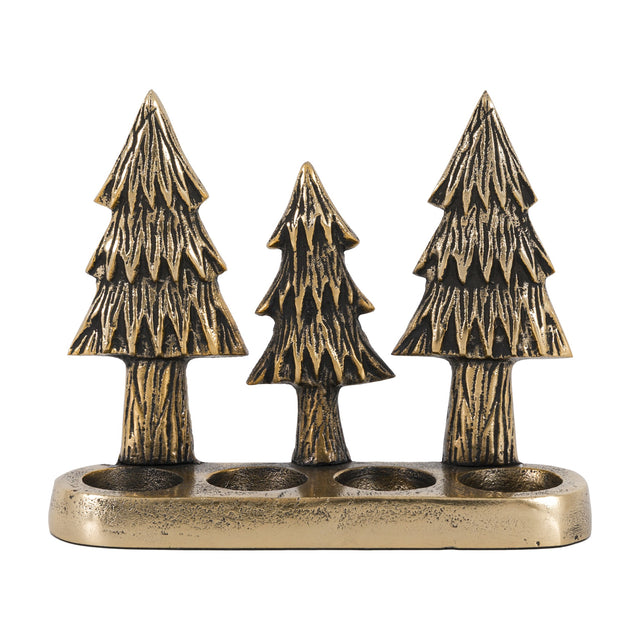 Christmas Tree Tealight Holder – Antique Gold