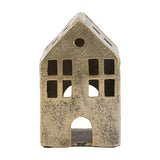 House Tealight Holder – Antique Gold