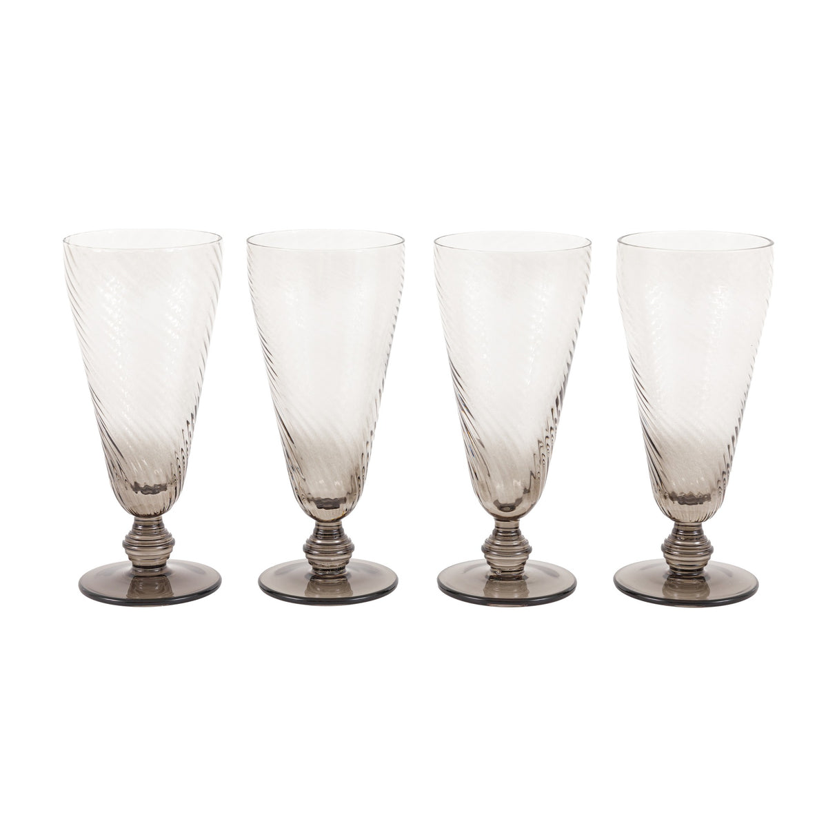 Swirl Footed Flute Glasses Set of 4