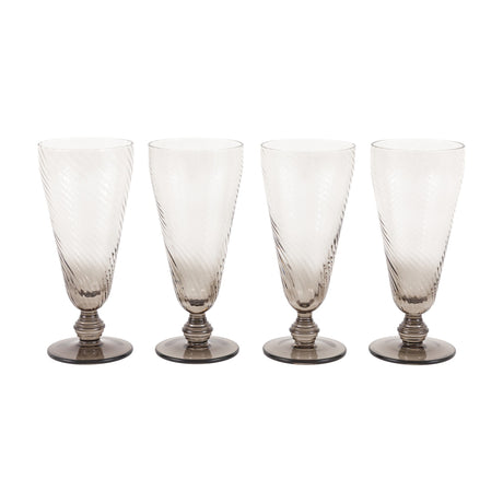 Swirl Footed Flute Glasses Set of 4