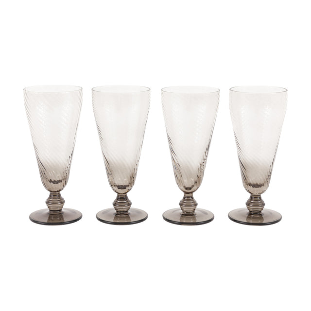 Swirl Footed Flute Glasses Set of 4