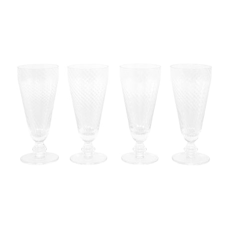 Swirl Footed Flute Glasses Set of 4