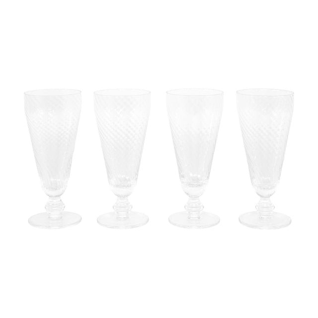 Swirl Footed Flute Glasses Set of 4
