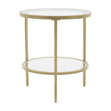 Hudson Round Side Table with Glass Shelf
