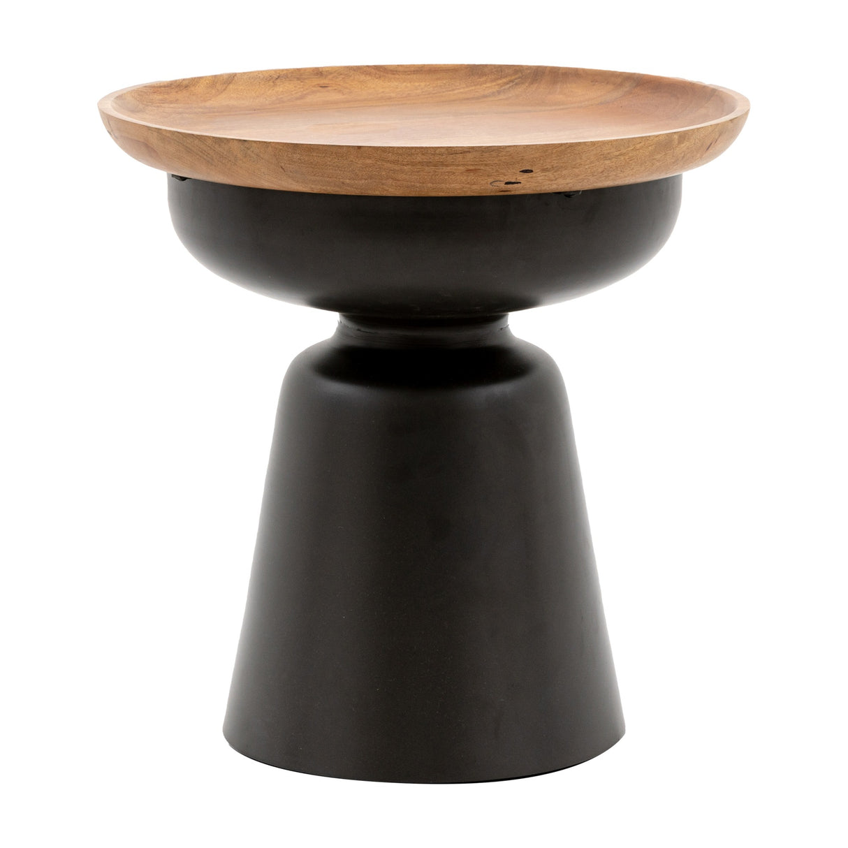Alabama Side Table with Mango Wood Top – Black