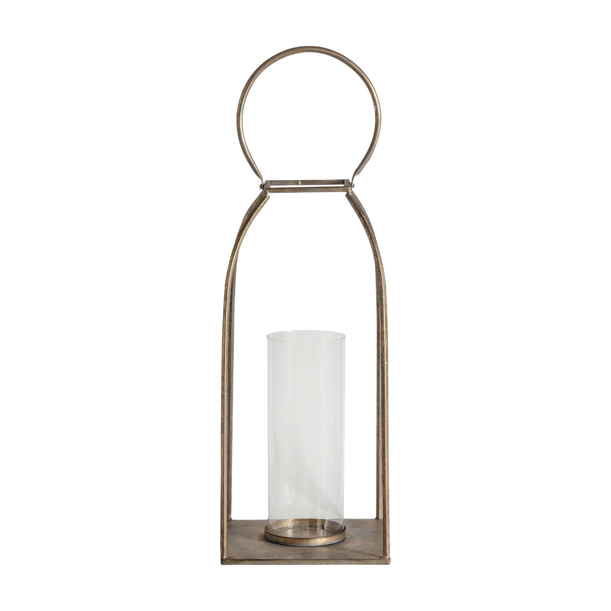 Alcora Metal Lantern with Glass Hurricane