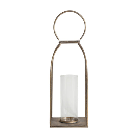 Alcora Metal Lantern with Glass Hurricane