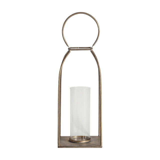 Alcora Metal Lantern with Glass Hurricane