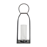 Alcora Metal Lantern with Glass Hurricane