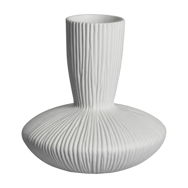Honjo Ribbed Ceramic Vase – Cream