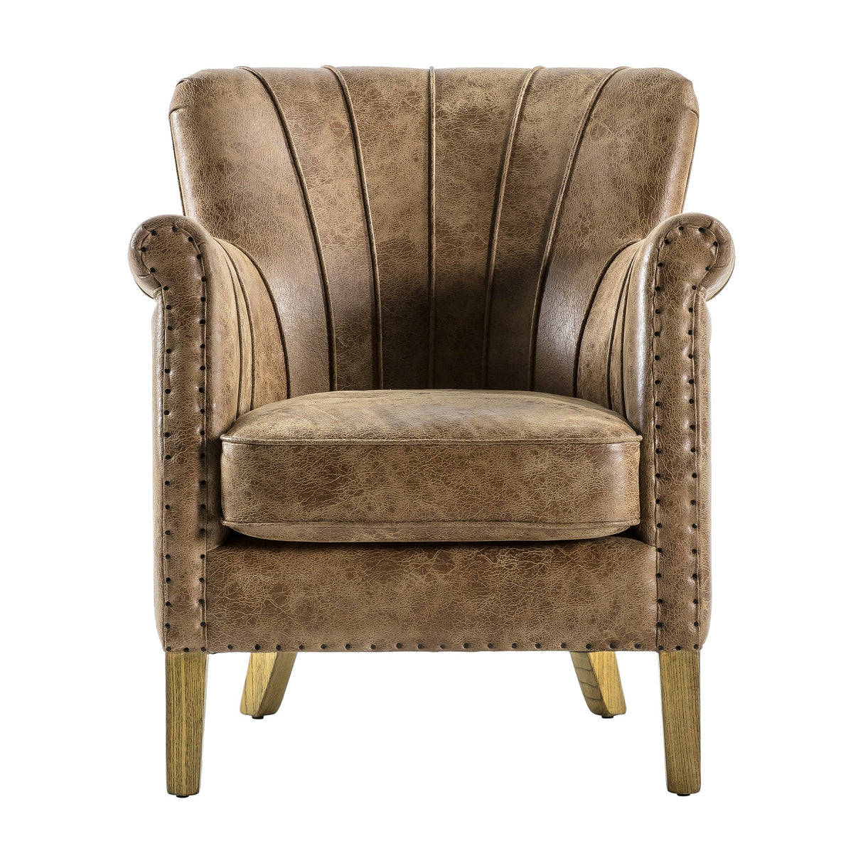 Hickman Fluted Armchair – Brown