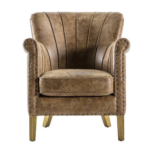 Hickman Fluted Armchair – Brown