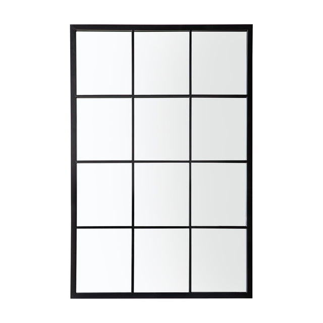 Darland Window Pane Wall Mirror – Black