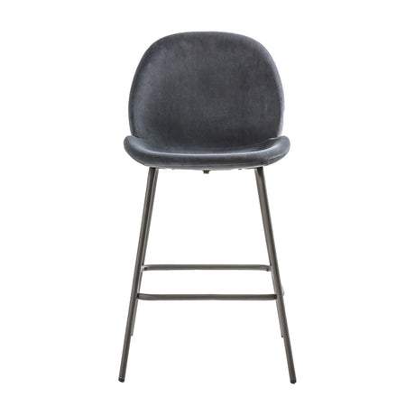 Flanagan Velvet Bar Stool Set of 2 – Grey