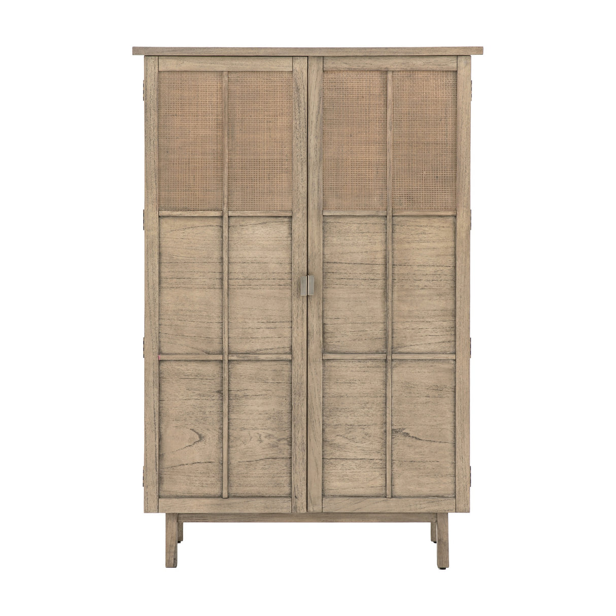 Kyoto 2 Door Cupboard with Rattan Panels – Natural