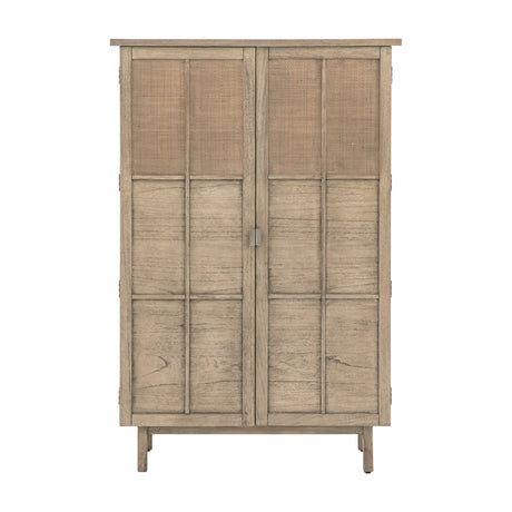 Kyoto 2 Door Cupboard with Rattan Panels – Natural