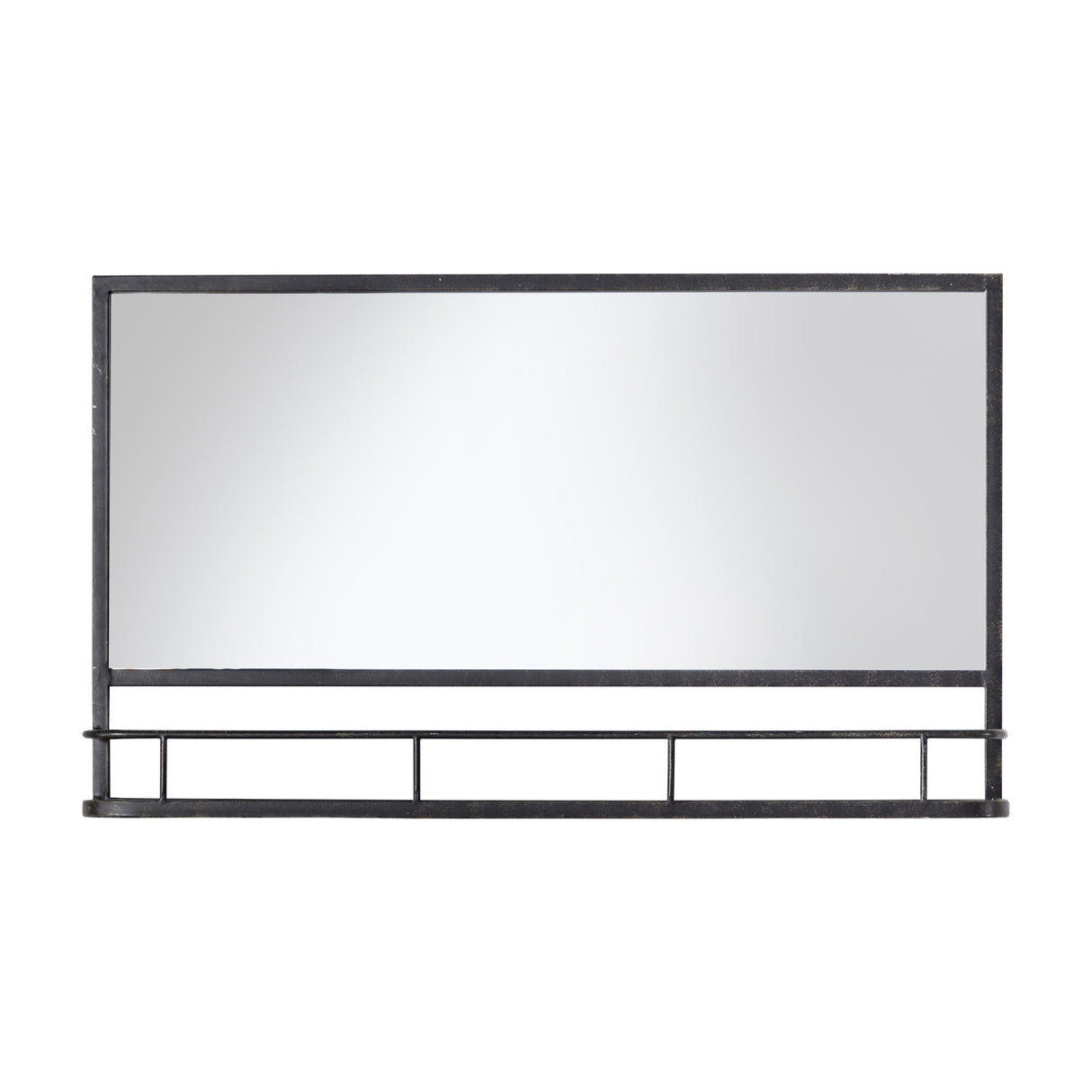 Emerson Overmantel Mirror with Shelf – Charcoal