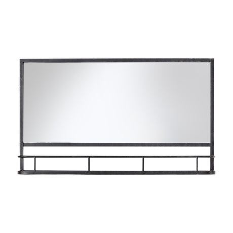 Emerson Overmantel Mirror with Shelf – Charcoal