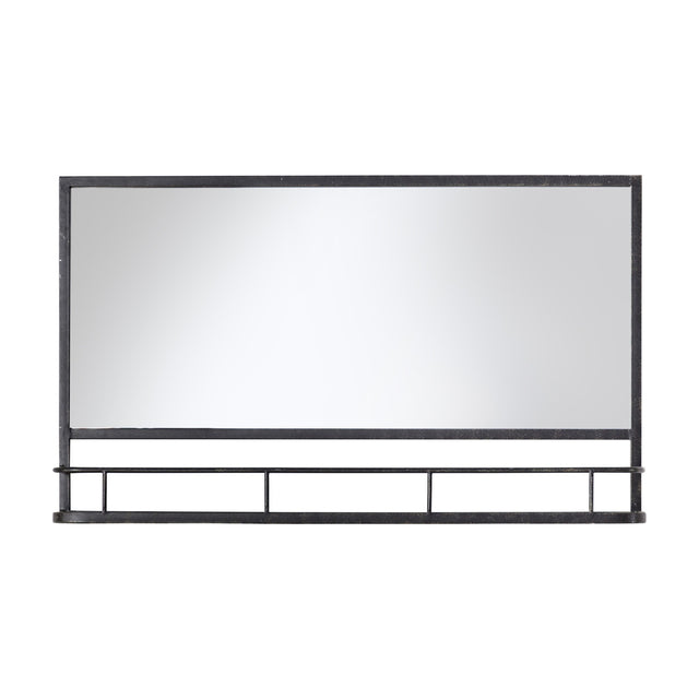 Emerson Overmantel Mirror with Shelf – Charcoal