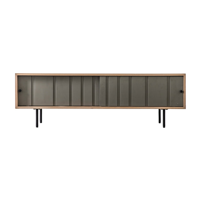 Fuji Media Unit with Sliding Doors – Grey