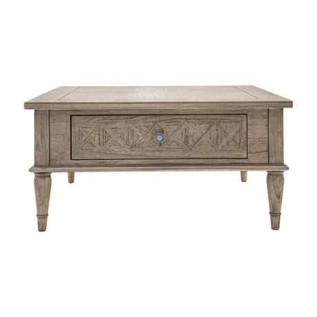 Rustique Square 2 Drawer Coffee Table – Natural