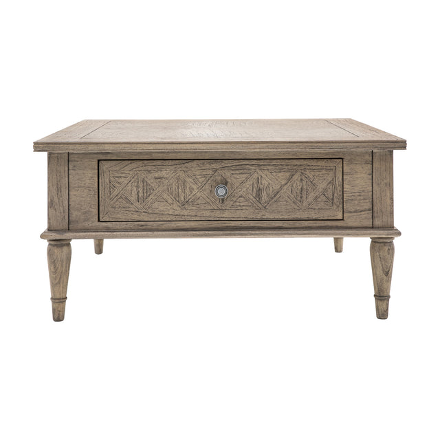 Rustique Square 2 Drawer Coffee Table – Natural