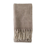 Wool Herringbone Throw with Fringe