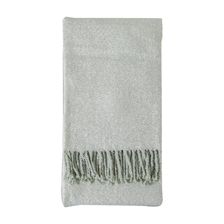 Herringbone Faux Mohair Throw