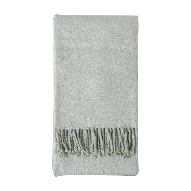 Herringbone Faux Mohair Throw