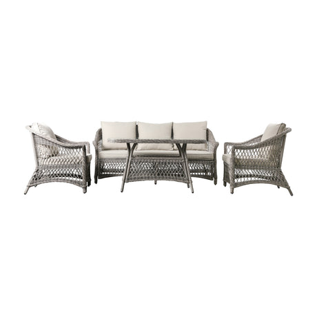 Menton Country Sofa Dining Set – Stone