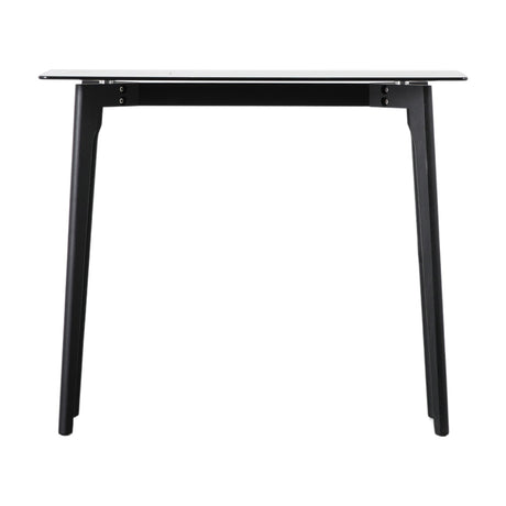 Blair Glass Top Console Table – Black