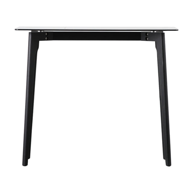 Blair Glass Top Console Table – Black