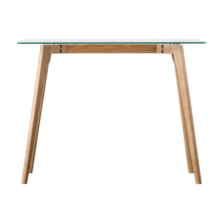 Blair Glass Top Desk – Natural