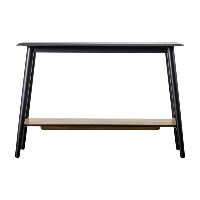 Maddox Console Table with Shelf – Black