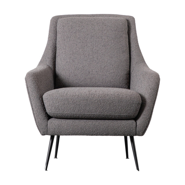 Brompton Boucle Armchair – Dark Grey