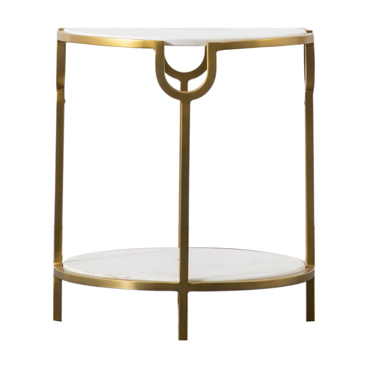 Weston Two Tier Side Table – White Marble