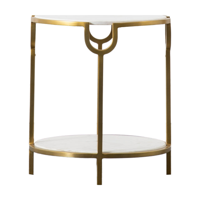 Weston Two Tier Side Table – White Marble
