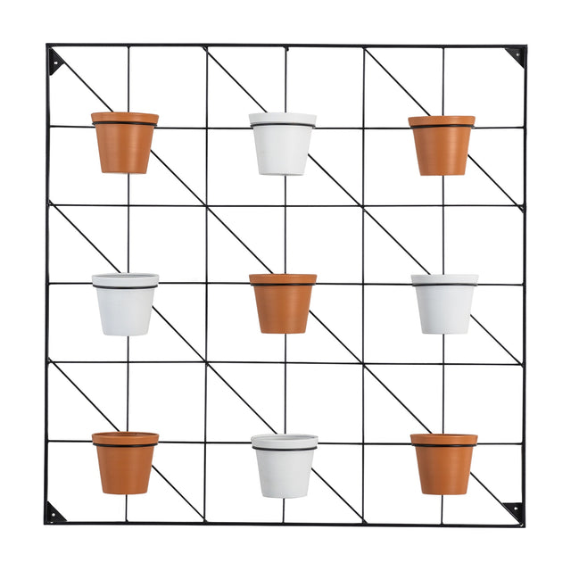 Carlos Wall-Mounted Grid Planter Set of 9 – Terracotta