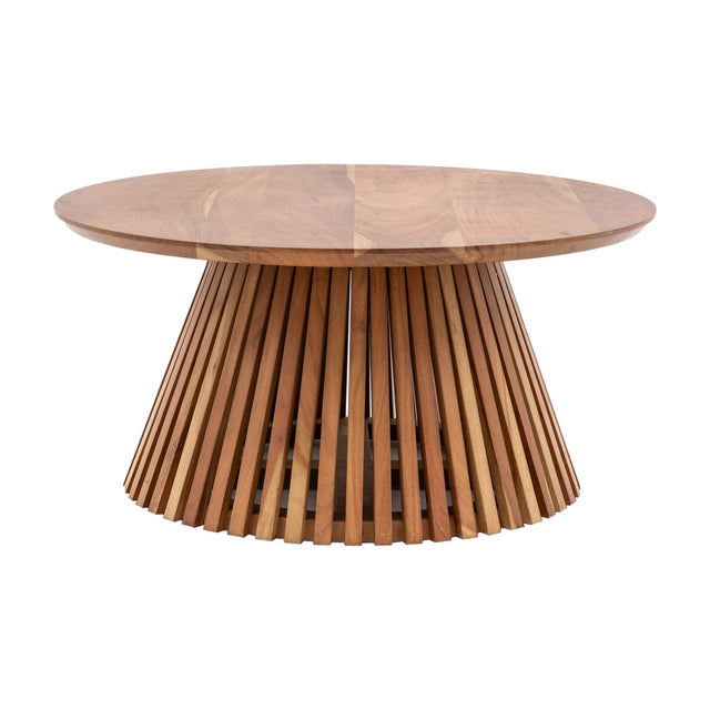 Brookland Slatted Round Coffee Table – Natural