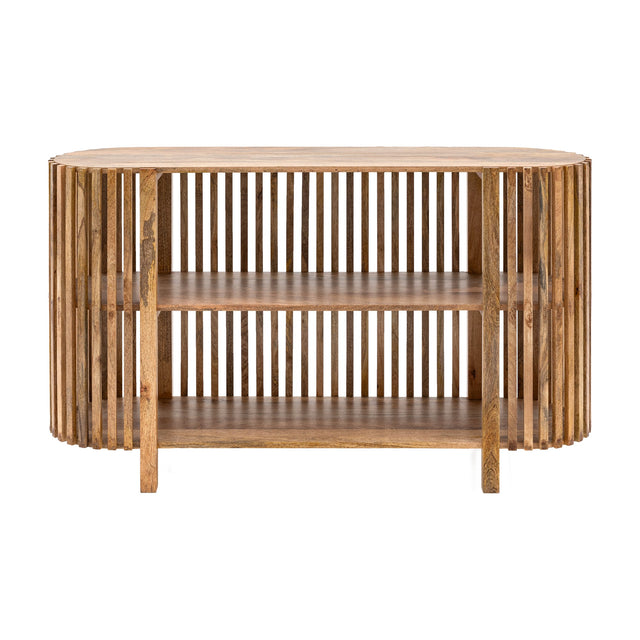Voss Slatted Console Table – Natural