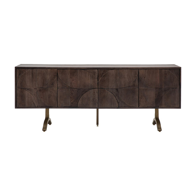 Sharma 4 Door Sideboard with Carved Doors – Brown