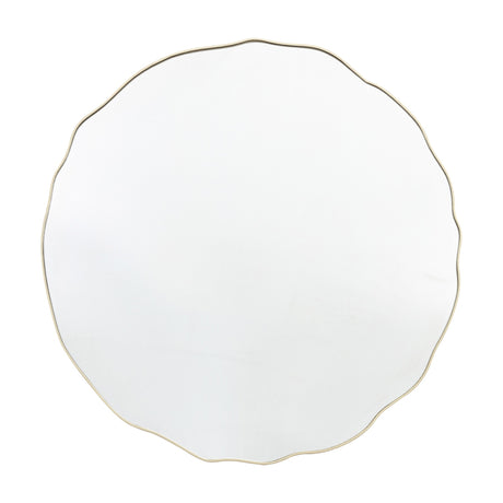 Carano Scalloped Round Mirror – Champagne
